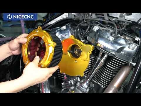 Air Intake Filter with LED Strip For Harley Softail Touring and Trike models | NICECNC