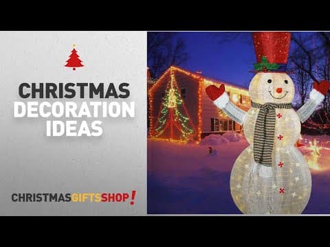 Top Outdoor Snowman Christmas Decorations: 60’’ LED Popup Snowman Outdoor Collapsible Lighted