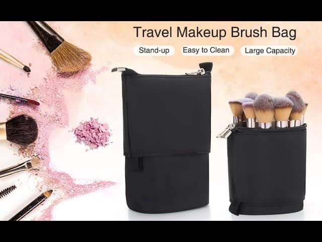 Relavel Makeup Brush Holder Travel Stand-up Cosmetic Bag