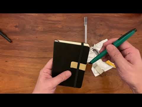 Unwrapping of Notebook Clip Handmade Leather Brass/Stainless Steel Pen Holder from Ig01i9