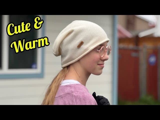 ★★★★★ Super cute, warm, & perfect for traveling - Review of ACUSHLA 100% Merino Wool Slouchy Beanie