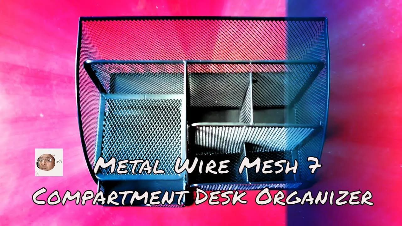 Metal Wire Mesh 7 Compartment Desk Organizer Pencil Holder with Drawer Desk  Holder Stack