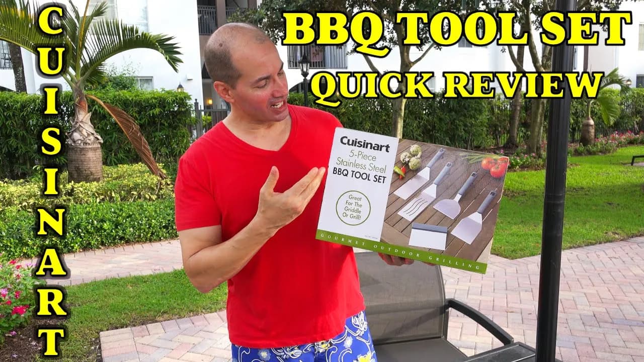Cuisinart 5-Piece Stainless Steel BBQ Tool Set - Unboxing & Very Quick Review by John D. Villarreal
