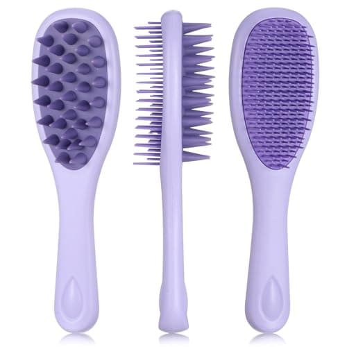 Long Handle Shampoo Brush, Scalp Massage Brush 2-in-1 Dual-Sided Silicone