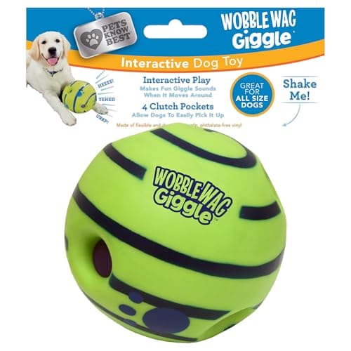 Wobble Wag Giggle Ball | Rolling Enrichment Toy for Fun Playtime, Interactive Play for Indoor or Outdoor, Keeps Dogs & Puppies Large, Medium or Small Busy & Moving, As Seen on TV | Pack of 1