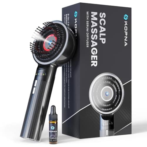Kopna 2-in-1 Electric Scalp Massager with Nano Mist Serum Applicator, Waterproof Rechargeable Head & Scalp Massage Brush with Moving Massage Teeth for Relaxing Scalp Care and Hair Care Routine