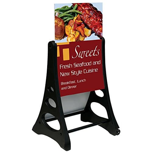 Aarco RAF-6 Roll A-Frame Double Sided Sidewalk Sign with Poster Holder, Holds any 36"H x 24"W Graphic Media Up to 3/16" Thick, Display Your Own Sign and Graphics, Quick Load Panel Slots