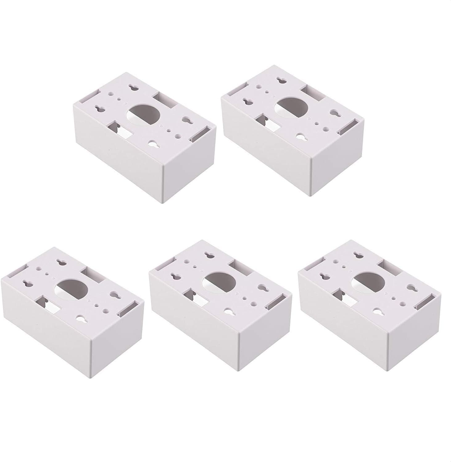 Cable Matters 5-Pack Single Gang Low Voltage Surface Mount Backbox 1.85 inches in Depth in White