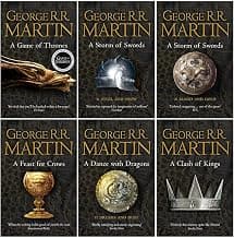 A Song of Ice and Fire Series 6 Books Box Collection Set By George R.R. Martin (A Game of Thrones, Steel and Snow, Blood and Gold, A Feast for Crows, A Dance With Dragons, A Clash of Kings) - image 1 of 8