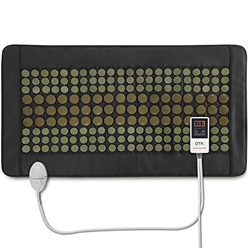 UTK Far Infrared Heating Pad for Back, 5X Deeper Pain Relief for Full Back, Thigh, Hip, Muscle, Hotter to 159℉, Weighted Electric Mat with Jade Tourmaline Stones, 22" x 39" Extra-Large Size