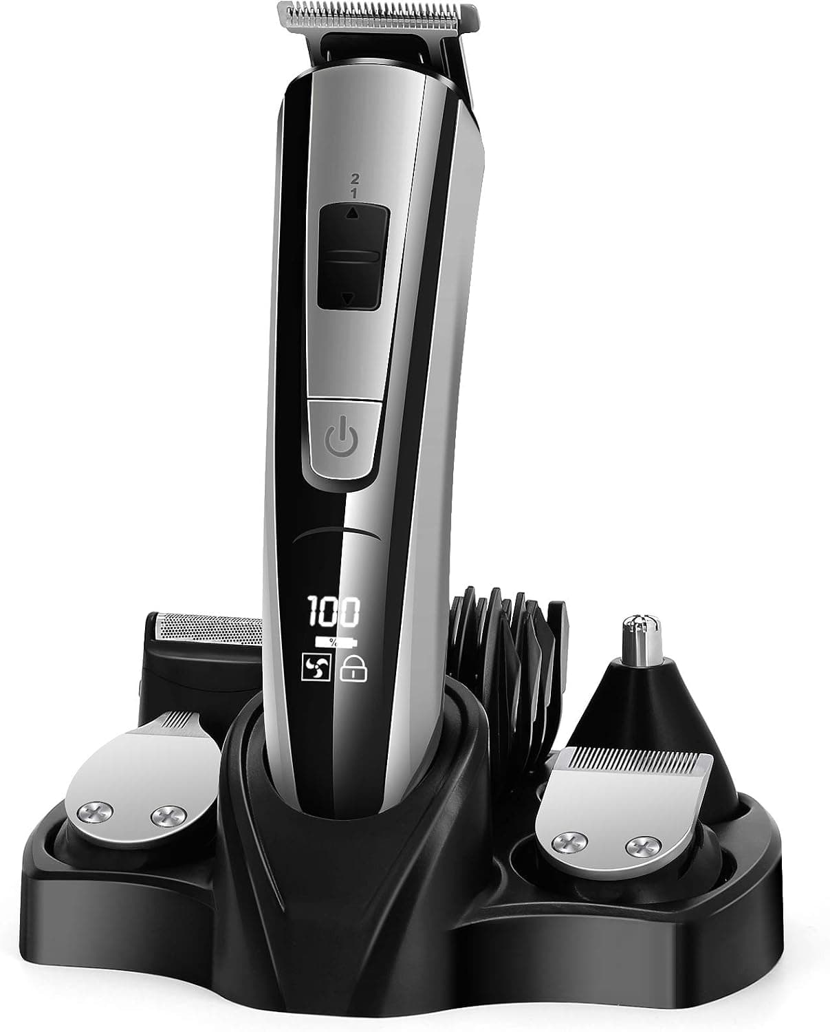 T Blade Trimmer Hair Clippers for Men Hair Cutting Professional Cordless Zero Gapped Hair Trimmer for Men Haircut Barber Clipper Detail Beard Trimmer Shaver, USB Rechargeable LED Display (Black B)